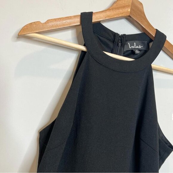 Lulus Womens Size Small Mamacita Black Halter Skater Dress Sleeveless Stretch - Picture 6 of 13